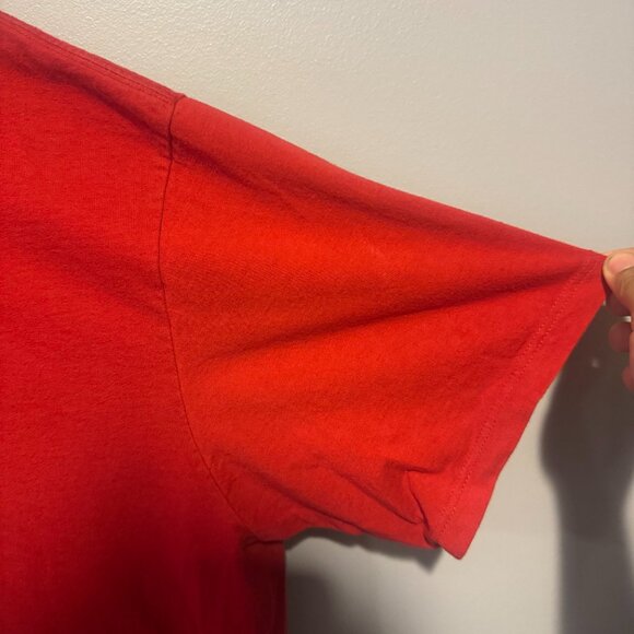Share Vintage Y2K Distressed Tommy Hilfiger Red Shirt (Men's Large) Nike Adidas - Picture 4 of 9